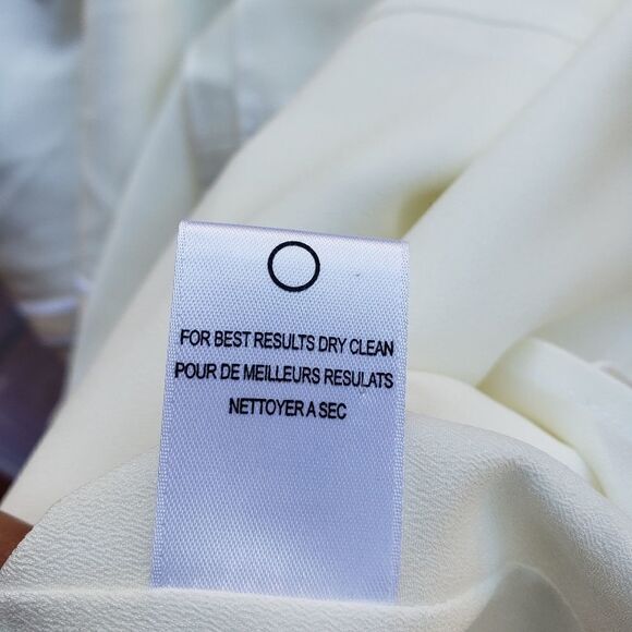 Halston Heritage Satin Wrap Effect Gown Off-white - Picture 15 of 16